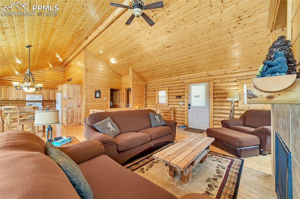 17549 Highway 67 Divide, CO 80814 - Photo 11 of 46 a living room with furniture and a fireplace