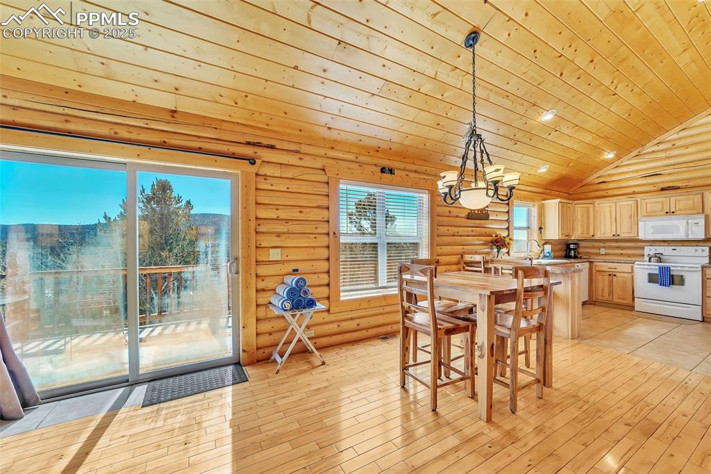 17549 Highway 67 Divide, CO 80814 - Photo 10 of 46 a dining room with furniture and wooden floor
