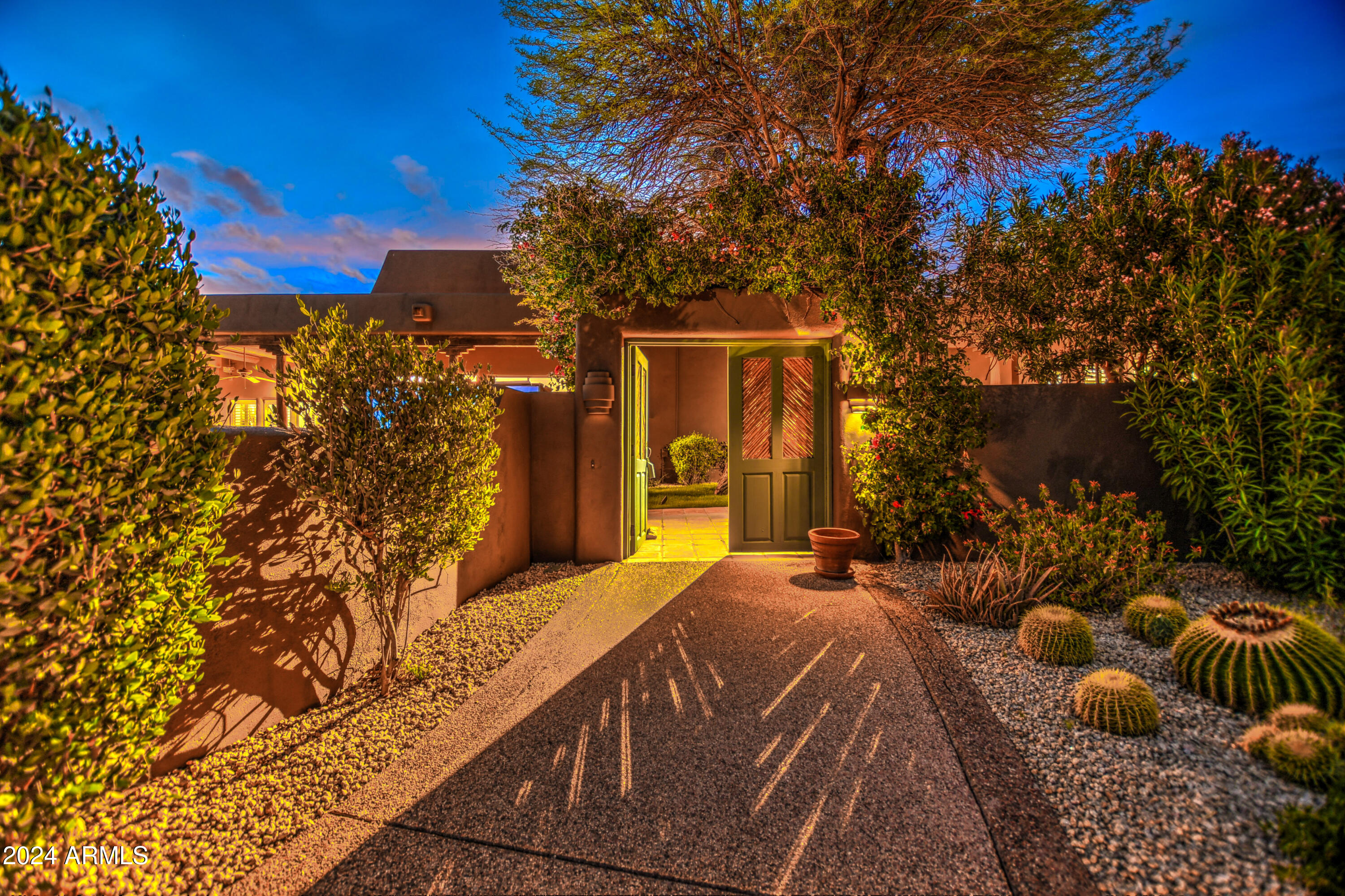 10468 East Quartz Rock Road Scottsdale, AZ 85255 - Photo 3 of 58 Entry Gate at Night