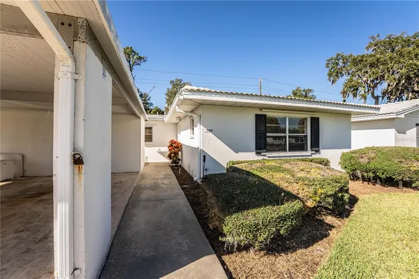 a view of a house with a patio