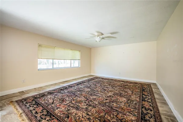 an empty room with a window