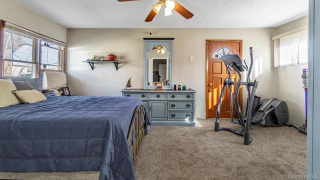 a bed room with a bed and furniture