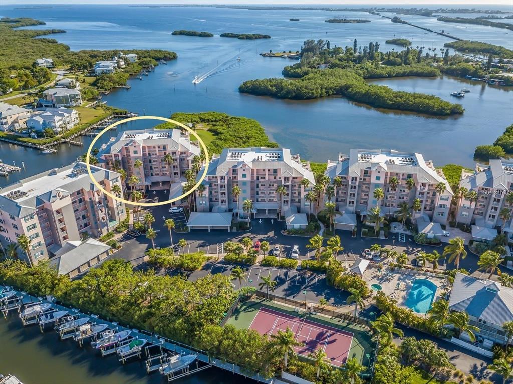 an aerial view of multiple house