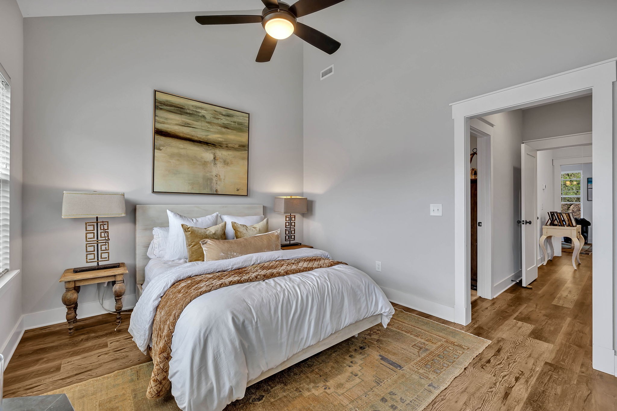 2024 Morrison Ridge Drive Nashville, TN 37221 - Photo 18 of 31 a bedroom with a bed and a chandelier