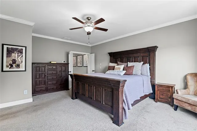 a bed room with furniture