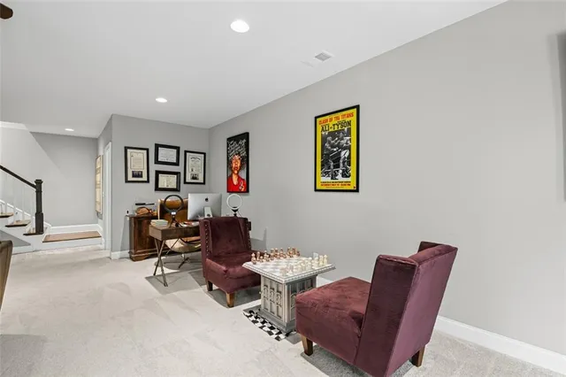 a living room with furniture