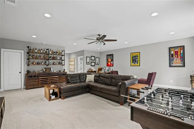 a living room with furniture