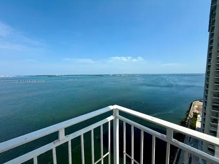 a view of deck and ocean