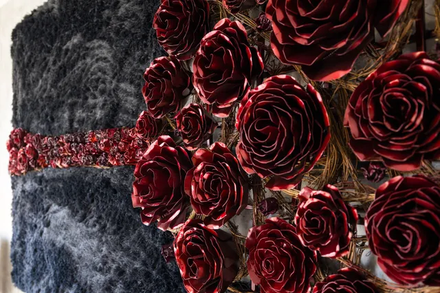 a view of a wooden door