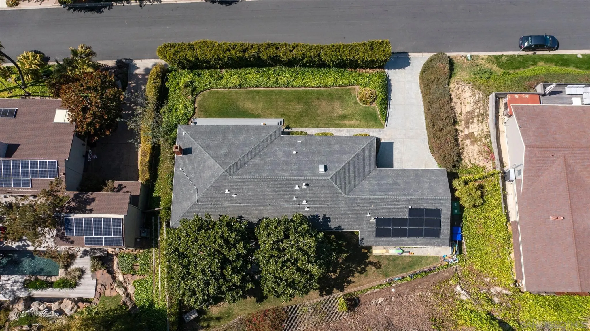 7356 Rue Michael La Jolla, CA 92037 - Photo 44 of 48 an aerial view of a house with a garden and a yard