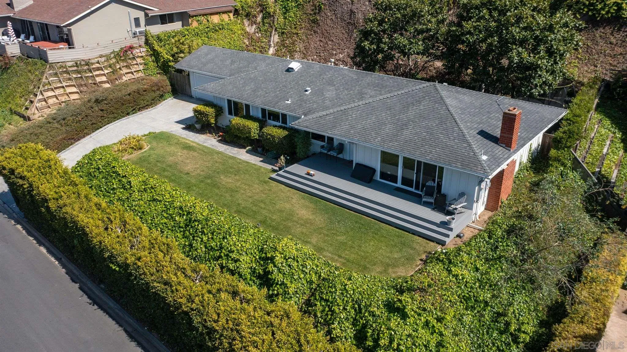 7356 Rue Michael La Jolla, CA 92037 - Photo 47 of 48 an aerial view of a house with a swimming pool