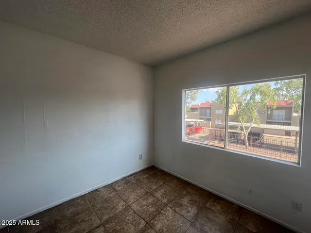 an empty room with closet