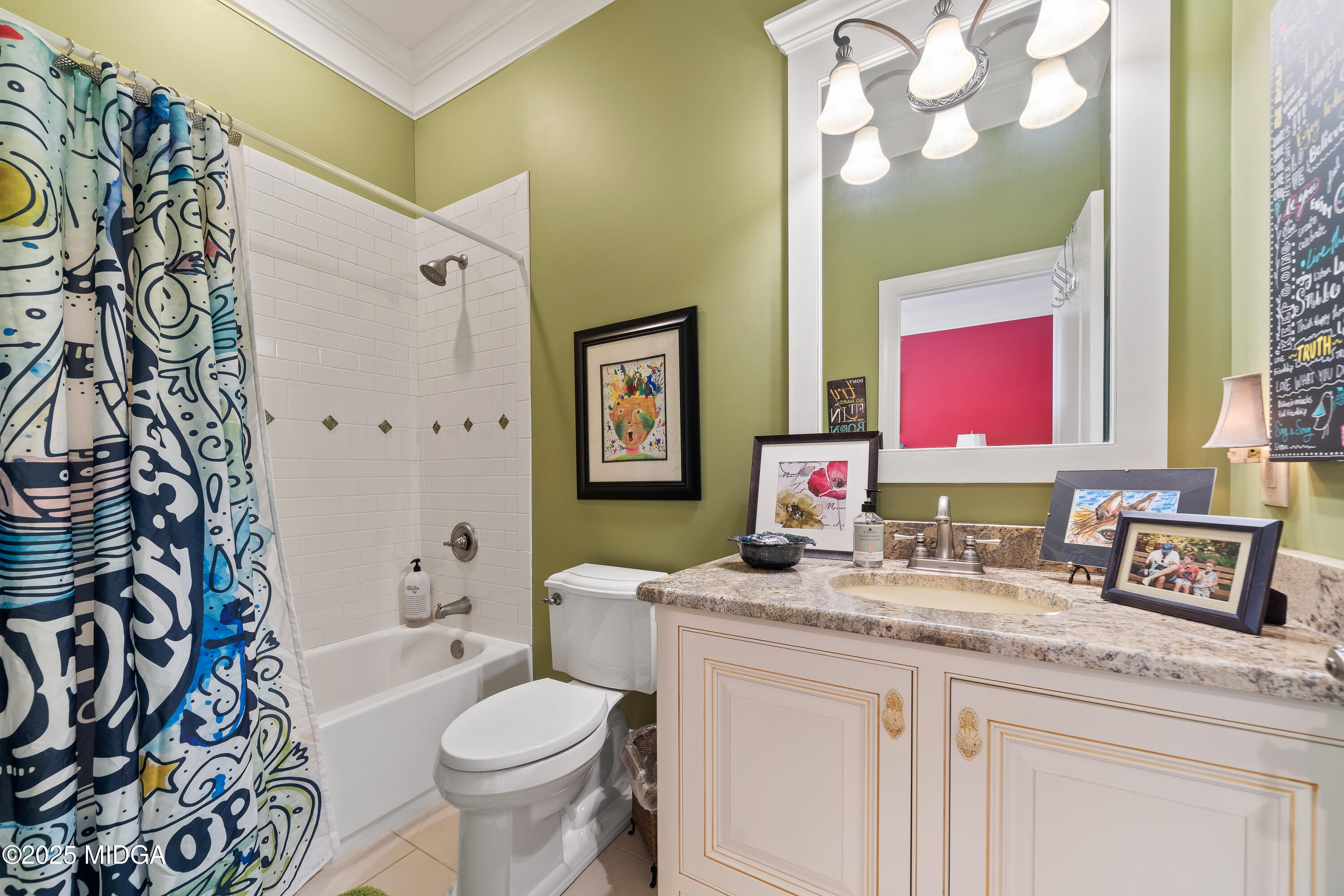 415 Irongate Macon, GA 31220 - Photo 42 of 56 a bathroom with a granite countertop toilet sink and mirror