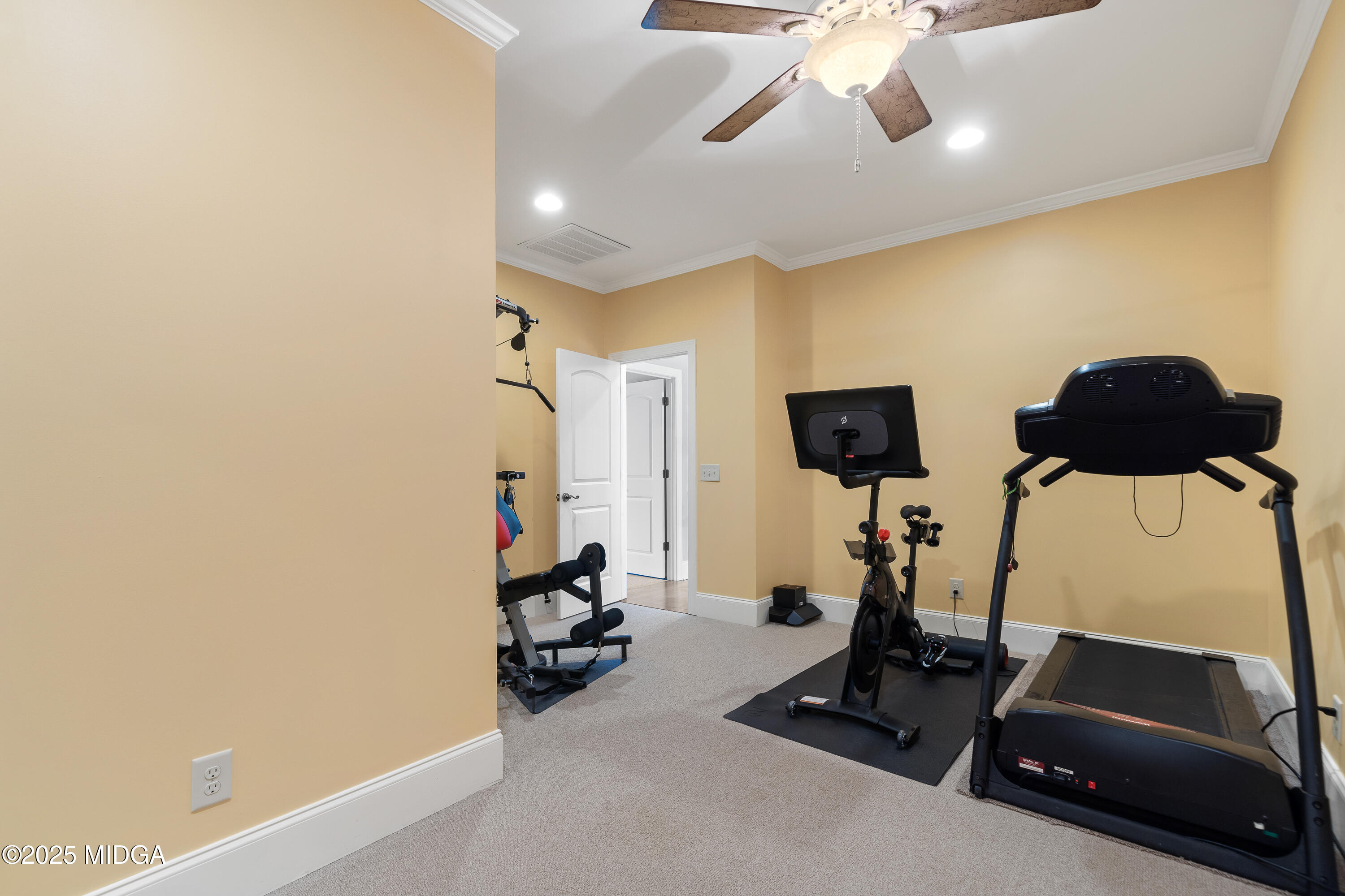 415 Irongate Macon, GA 31220 - Photo 44 of 56 a room with gym equipment and view of living room