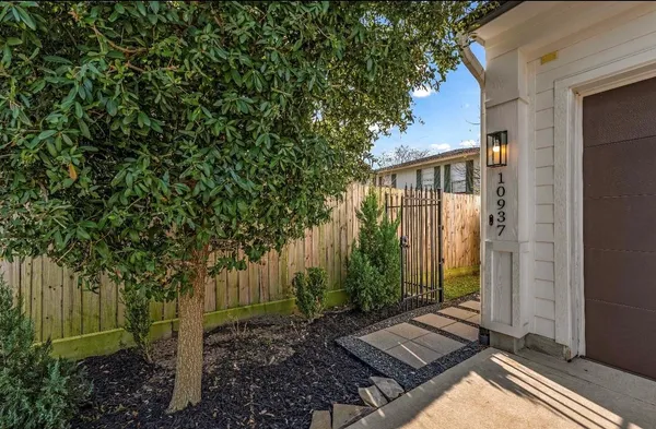 a view of backyard of house