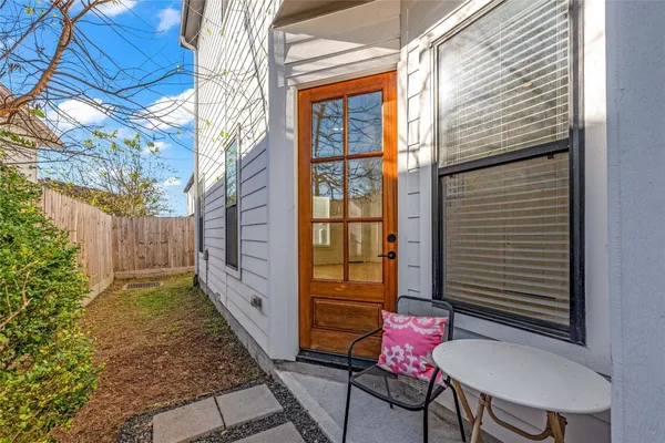 a view of porch with seating space