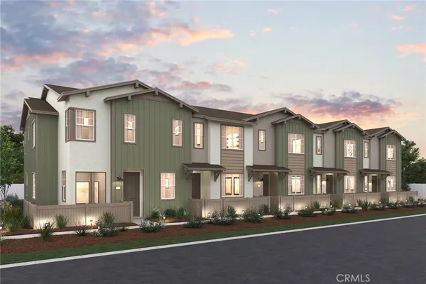 a front view of multiple houses