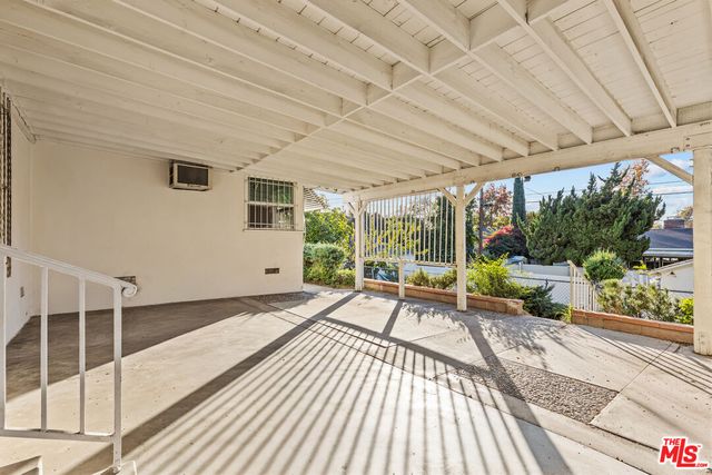 a living room with a large window