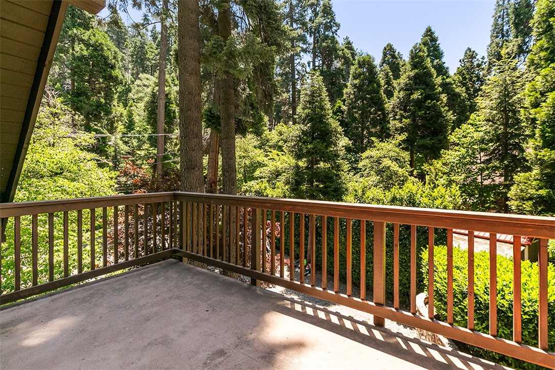 760 Kuffel Canyon Road Lake Arrowhead, CA 92385 - Photo 20 of 24 a view of a balcony with outdoor space