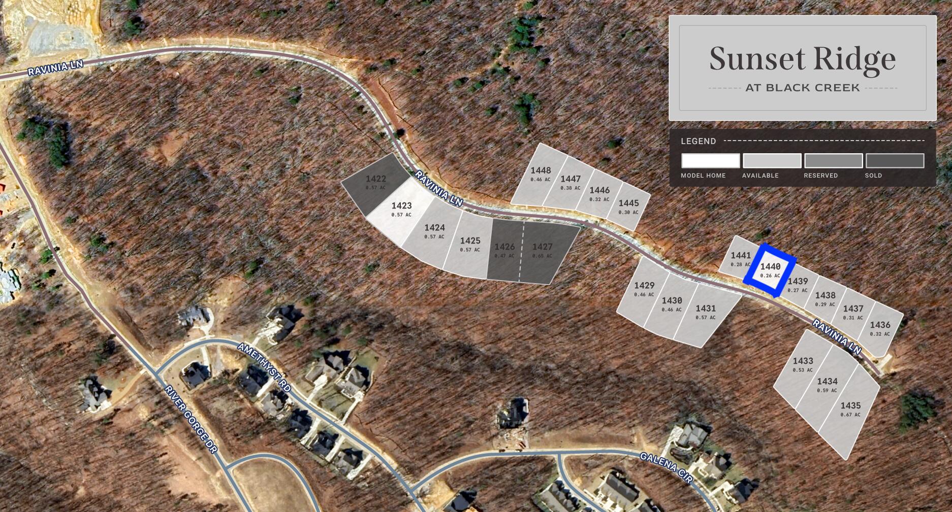 5046 Ravinia Lane, Unit 1440 Chattanooga, TN 37419 - Photo 3 of 11 APerry_SunsetRidge_Map_Lot 1440_1025