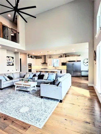 a living room with furniture and a couch