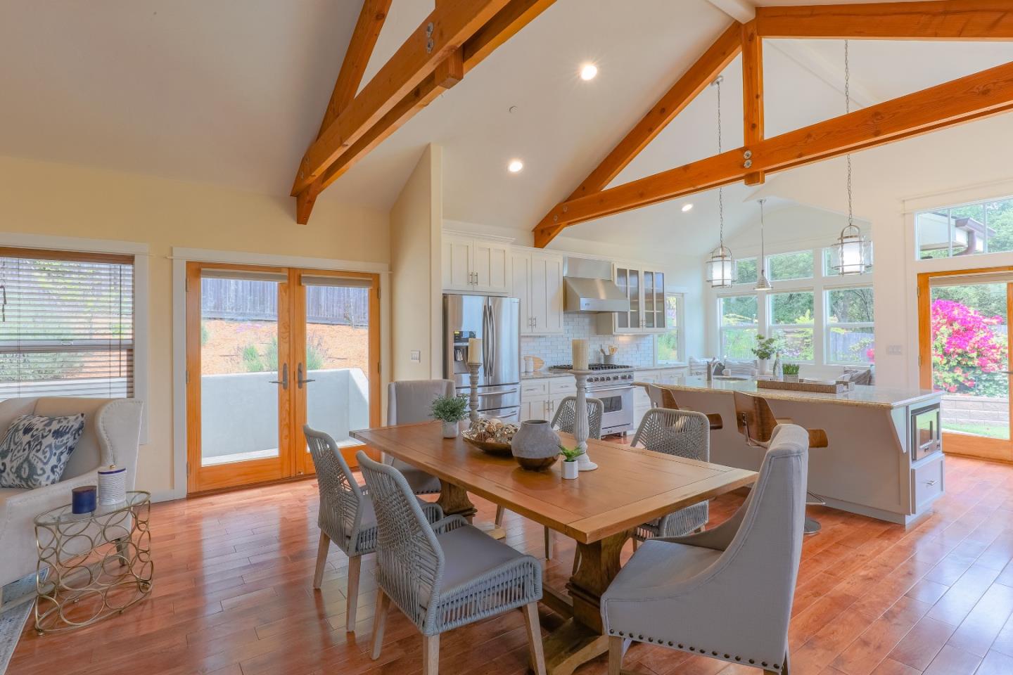 3030 Haas Drive Aptos, CA 95003 - Photo 10 of 44 a view of a dining room with furniture window and wooden floor