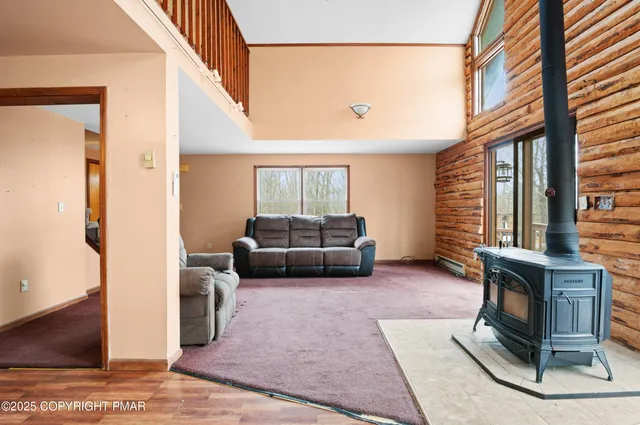 a living room with furniture