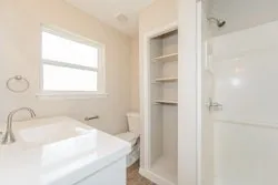 a bathroom with a sink and a tub