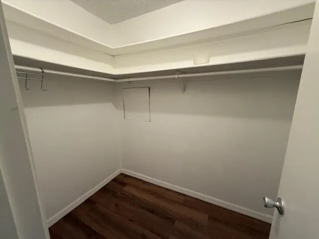 a small space with wooden floor