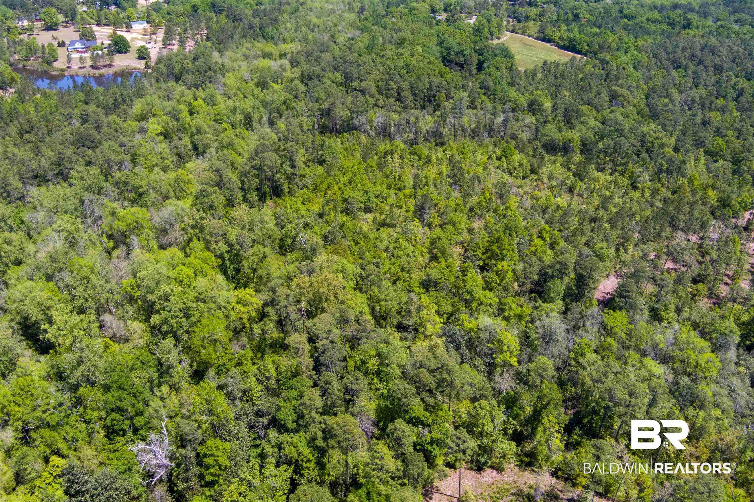 41500 Whitehouse Fork Road Bay Minette, AL 36507 - Photo 16 of 18 Drone / aerial view with a wooded view and a water view