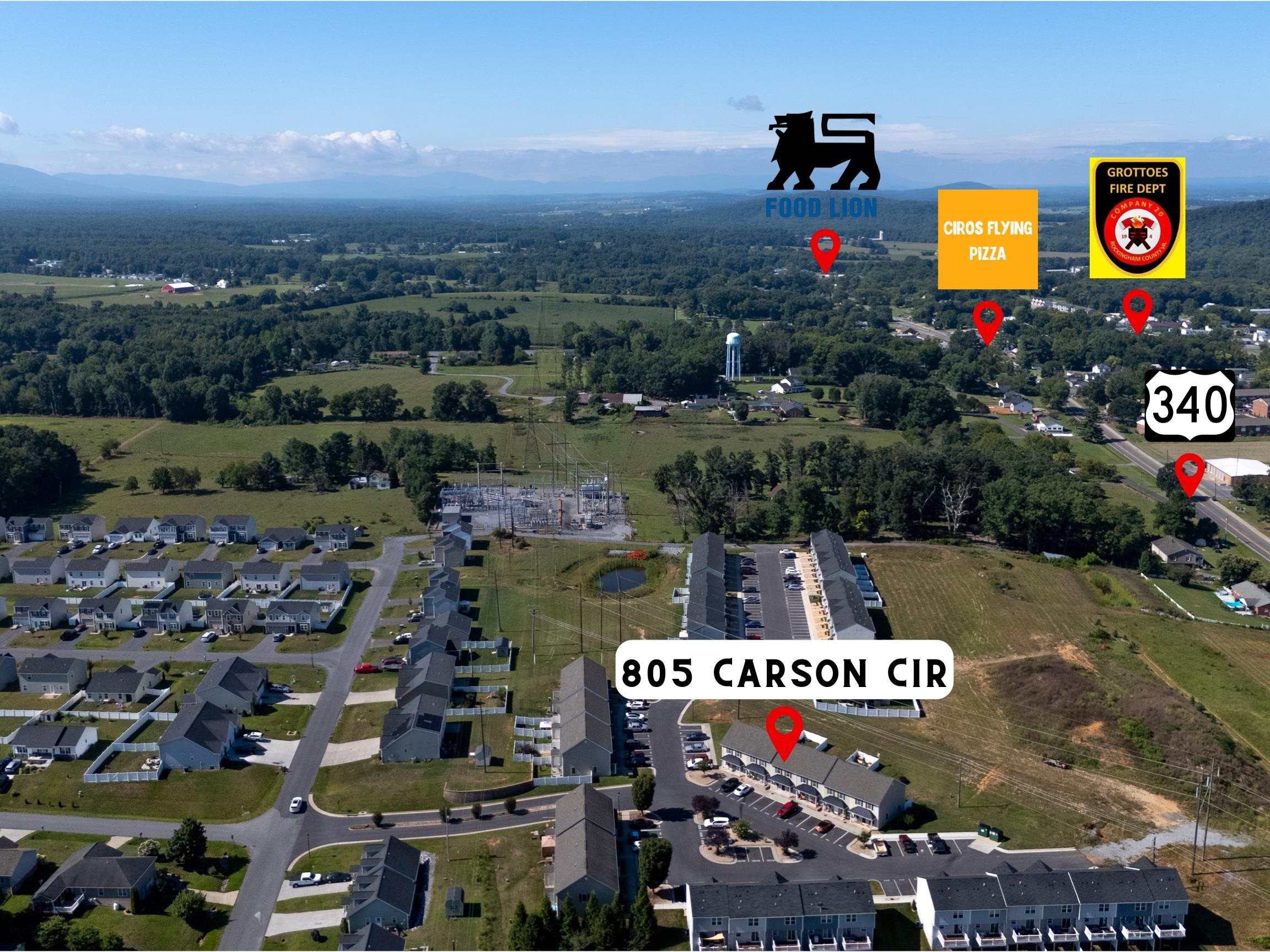 805 Carson Circle Grottoes, VA 24441 - Photo 35 of 40 an aerial view of water and mountain view