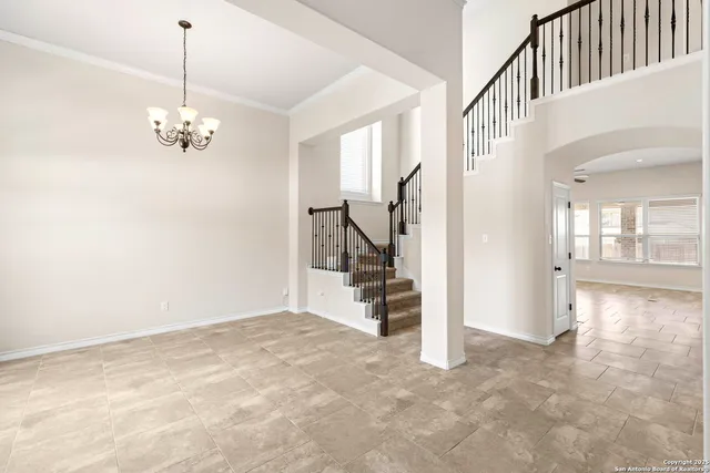 a view of an entryway with stairs