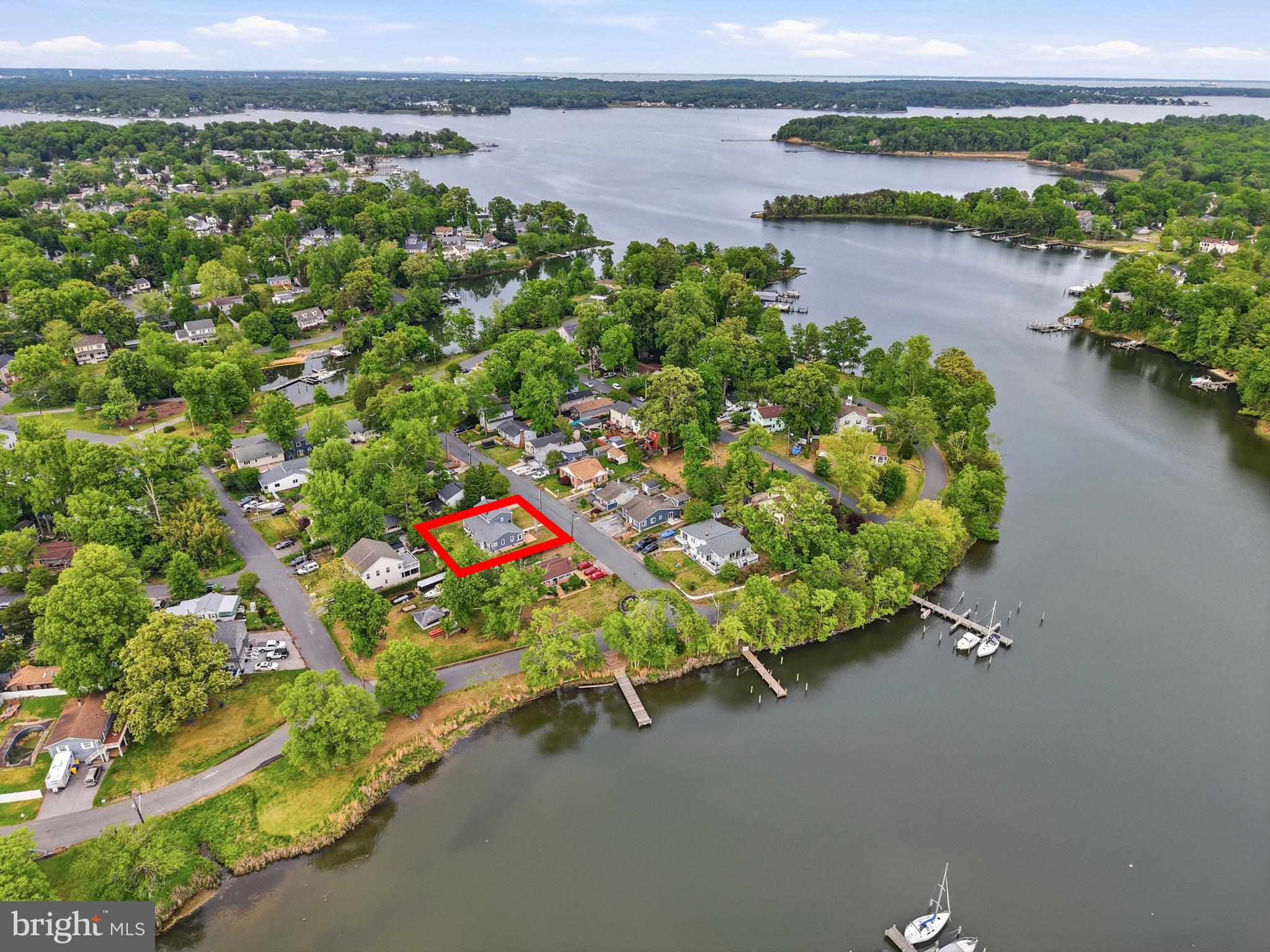1816 Keymar Road Edgewater, MD 21037 - Photo 38 of 42 an aerial view of a house with a lake view