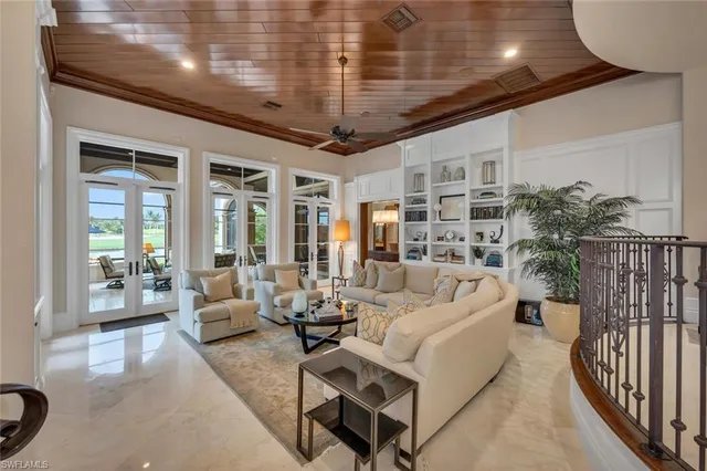 a living room with furniture