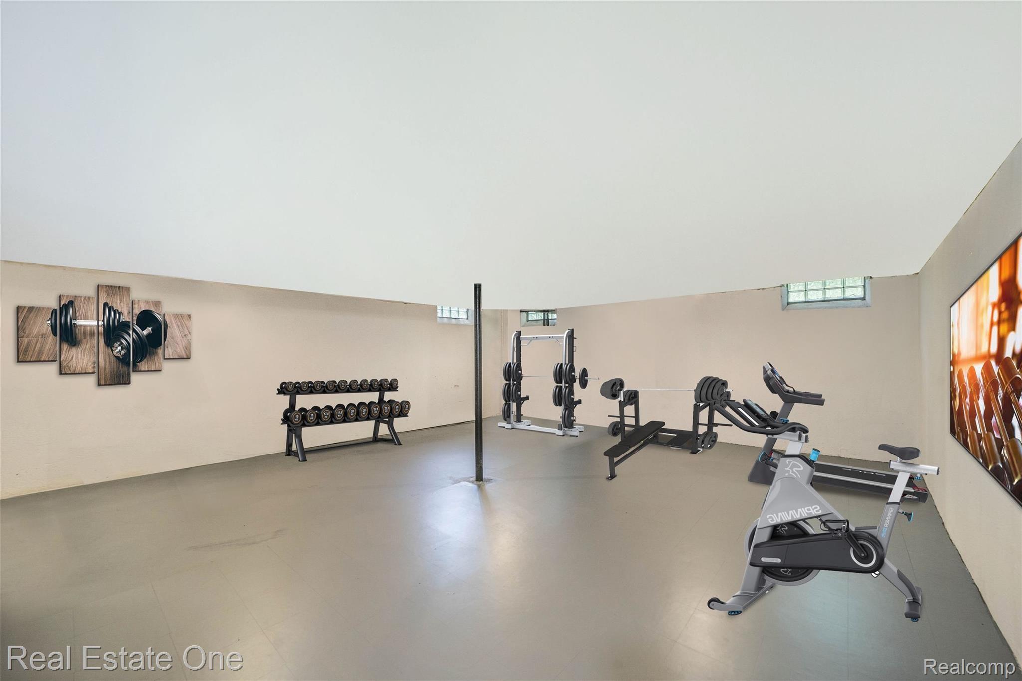 9069 Clark Road Clarkston, MI 48346 - Photo 51 of 51 Virtually staged basement/ workout room.
