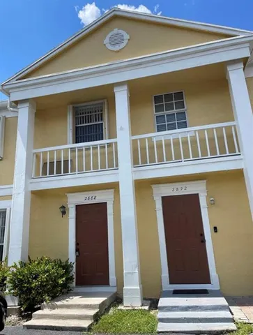 a front view of a building