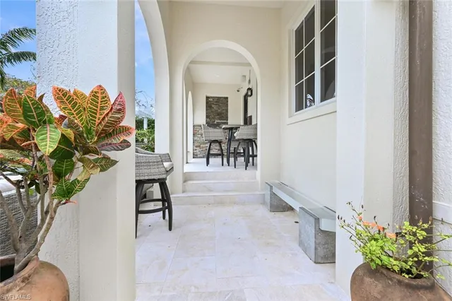a view of a entryway door front of house