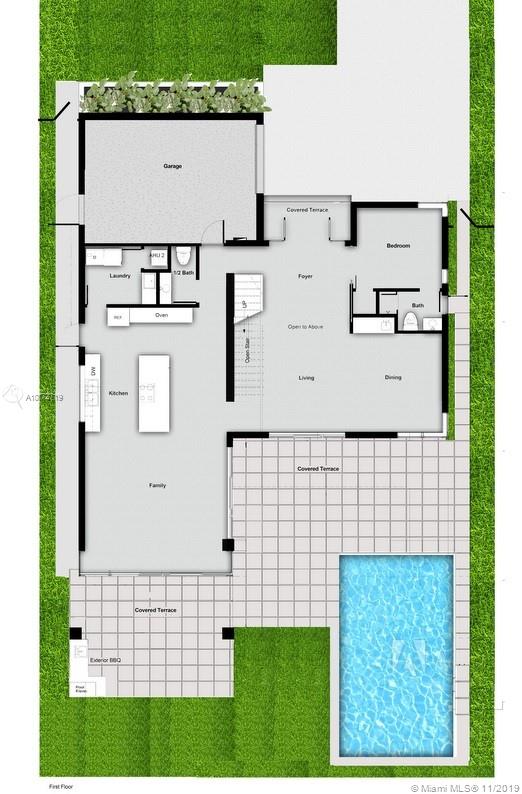 2550 Overbrook Street Miami, FL 33133 - Photo 18 of 19 First Floor Floorplan