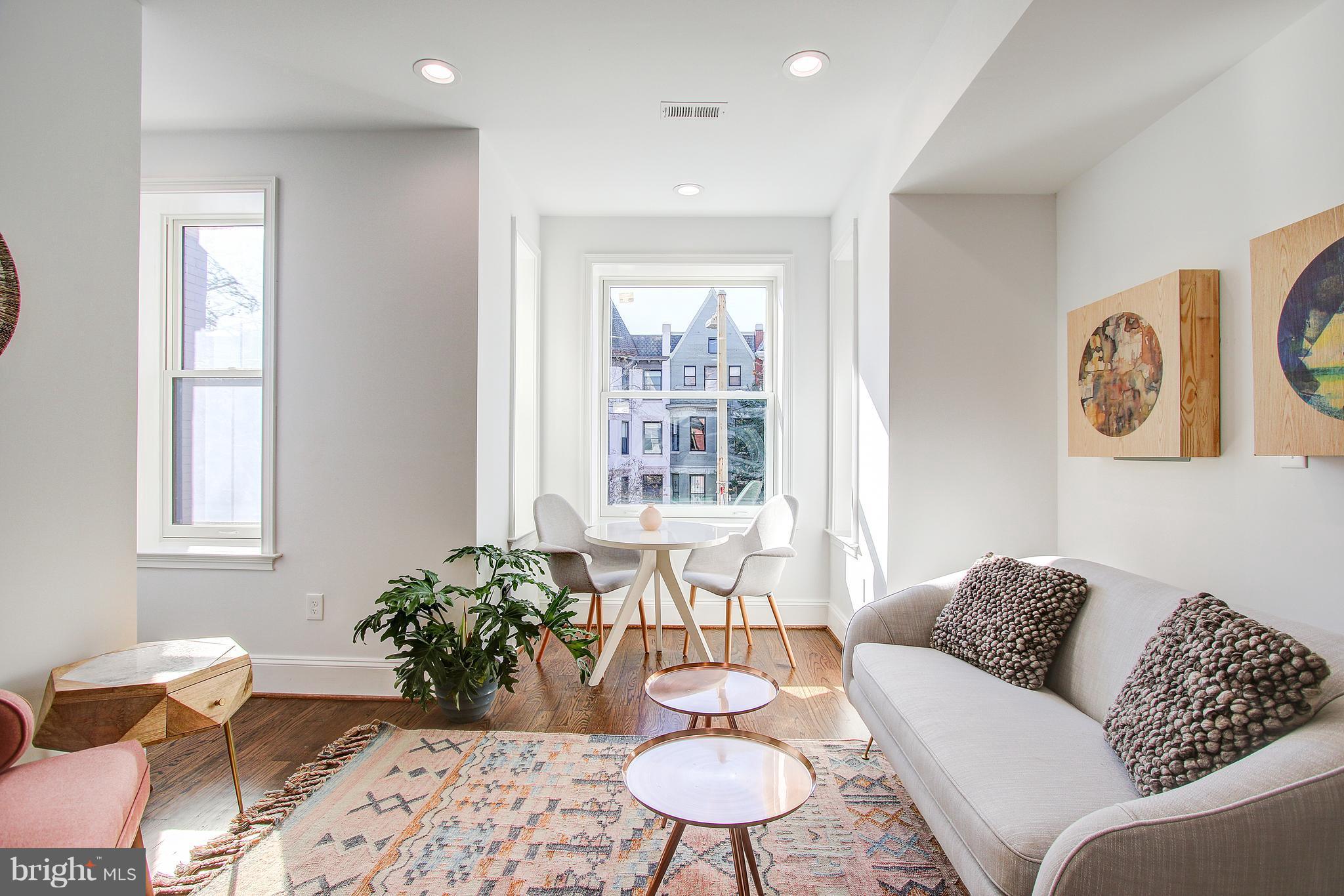 1723 U Street Northwest, Unit 3 Washington, DC 20009 - Photo 1 of 28 a living room with furniture and a potted plant