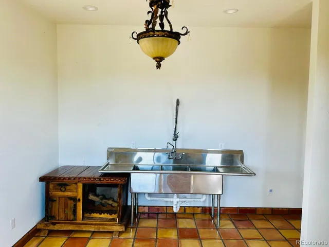 a living room with a table