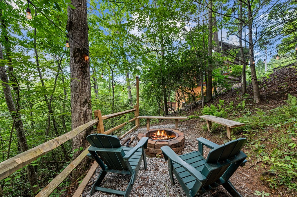 380 Branch Creek Road Blue Ridge, GA 30513 - Photo 7 of 41 a view of a wooden deck and a backyard