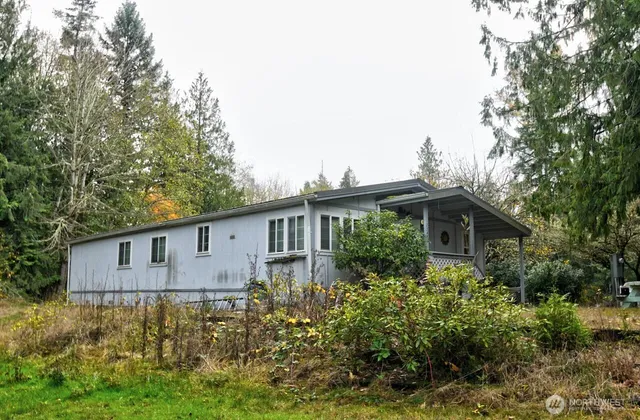 a view of a house with a yard and plants