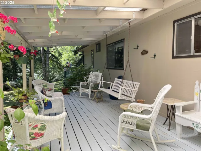 a view of outdoor space with seating