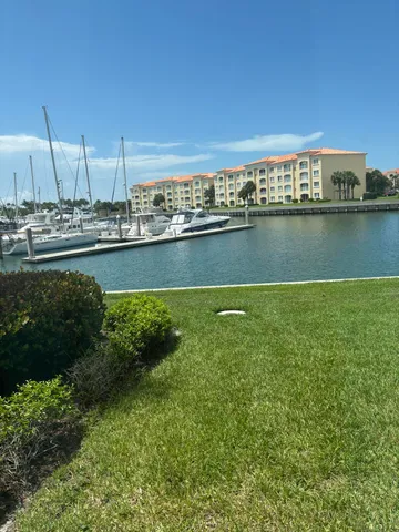 a view of a lake with a large boat