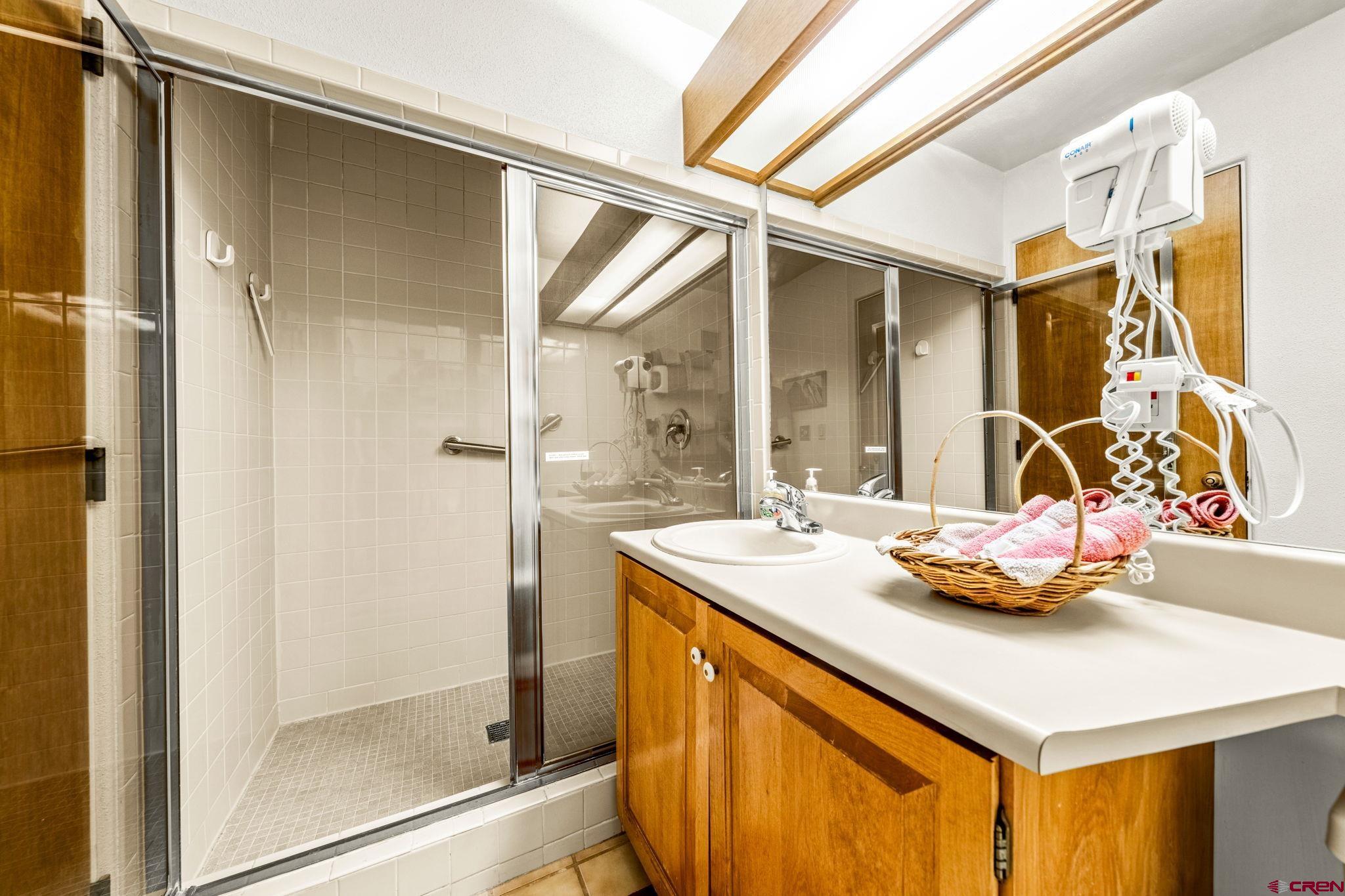 117 Needles Way, Unit 528 Durango, CO 81301 - Photo 25 of 41 a bathroom with a sink and a mirror
