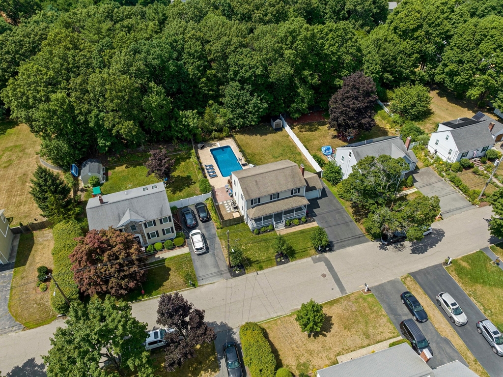 5 Kingsbury Road Canton, MA 02021 - Photo 35 of 39 an aerial view of a house with swimming pool and large trees