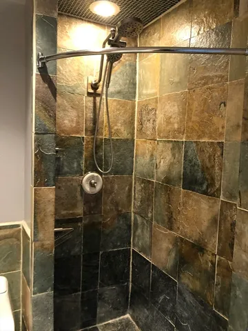 a bathroom with a shower
