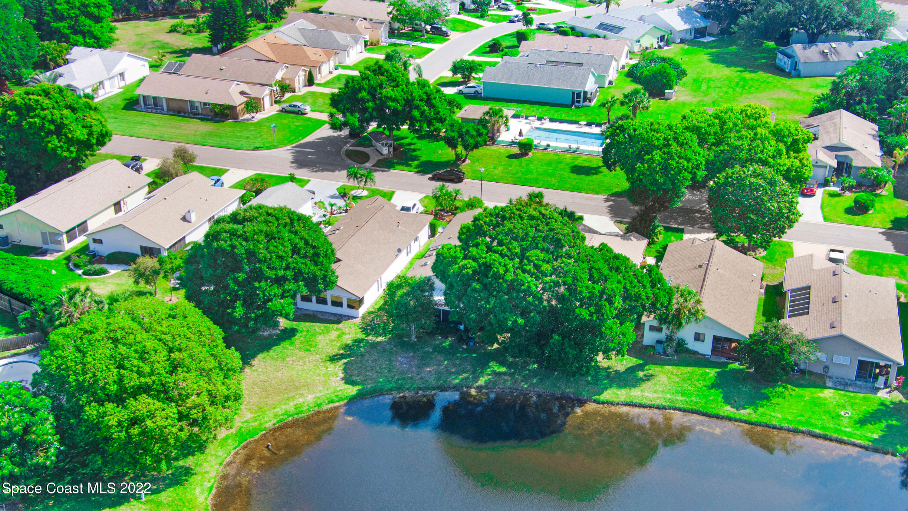 373 Myrtlewood Road Melbourne, FL 32940 - Photo 10 of 42 an aerial view of residential house with outdoor space and street view