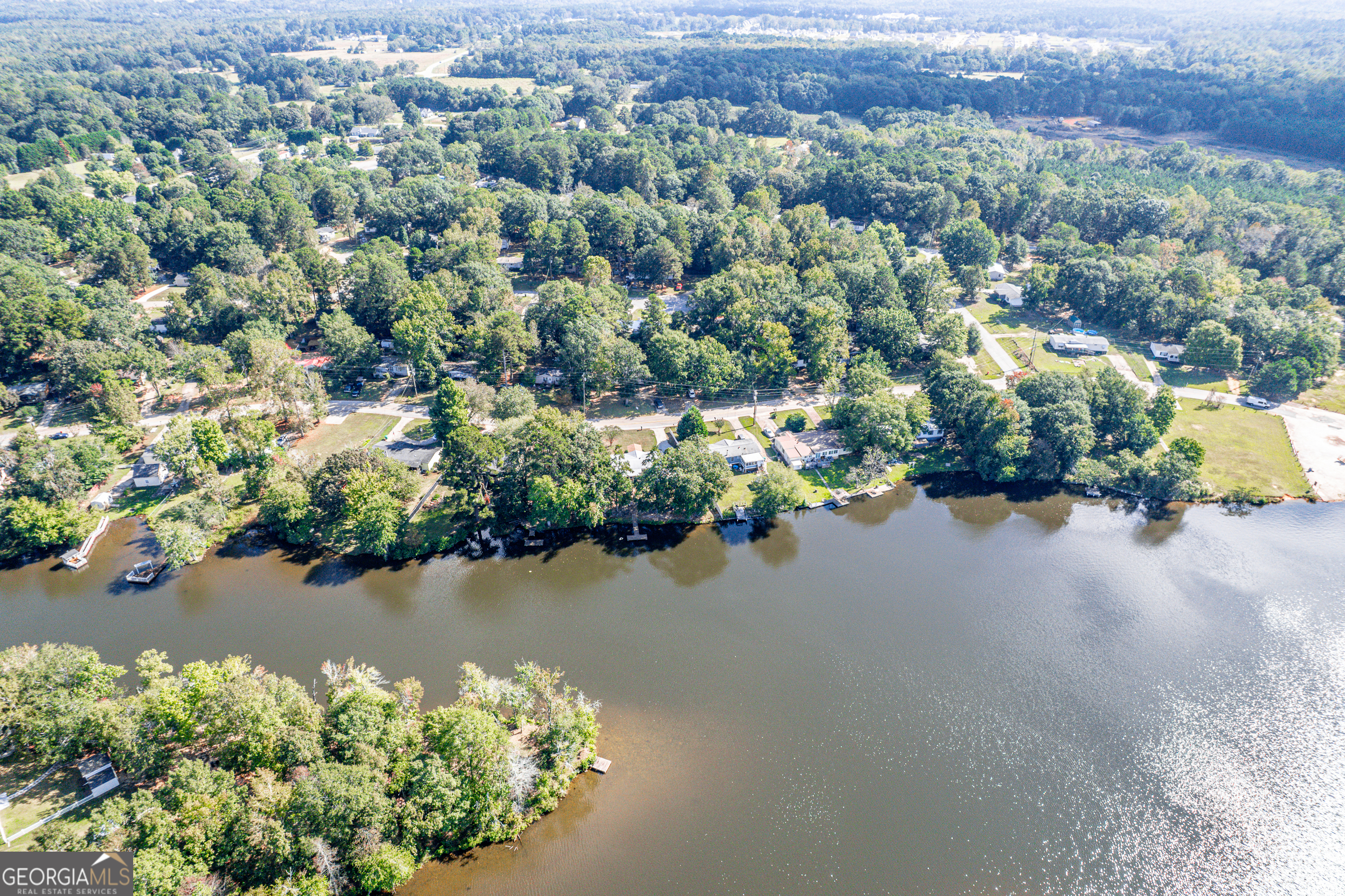 280 Lakeview Drive Locust Grove, GA 30248 - Photo 36 of 43 an aerial view of a house with a yard and lake view