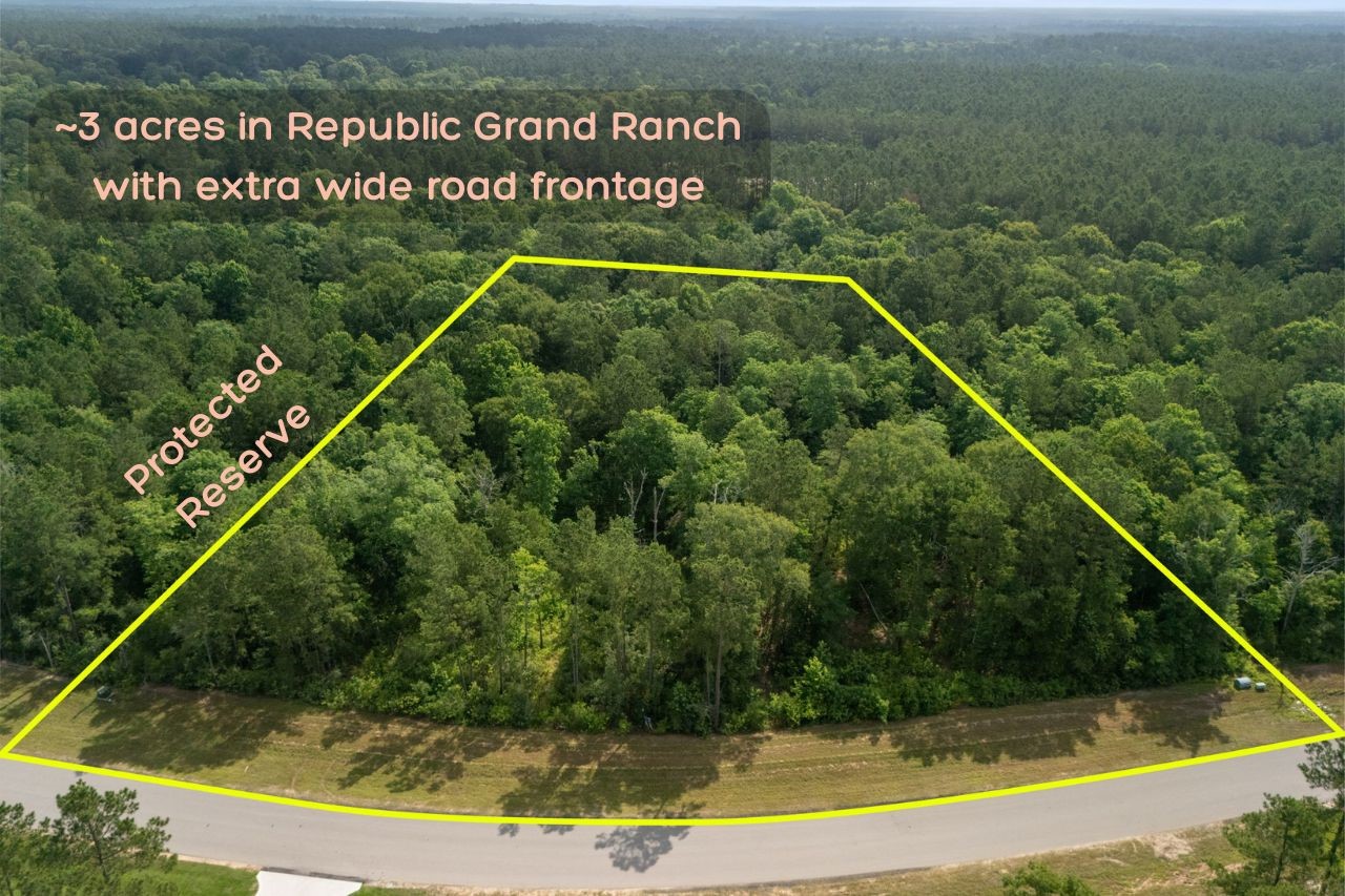 10751 Ruger Road Willis, TX 77378 - Photo 1 of 22 Welcome to your dream lot in Republic Grand Ranch. With a protected reserve on the left side, you have a little extra space between you and your neighbor, with room for the wildlife to explore.